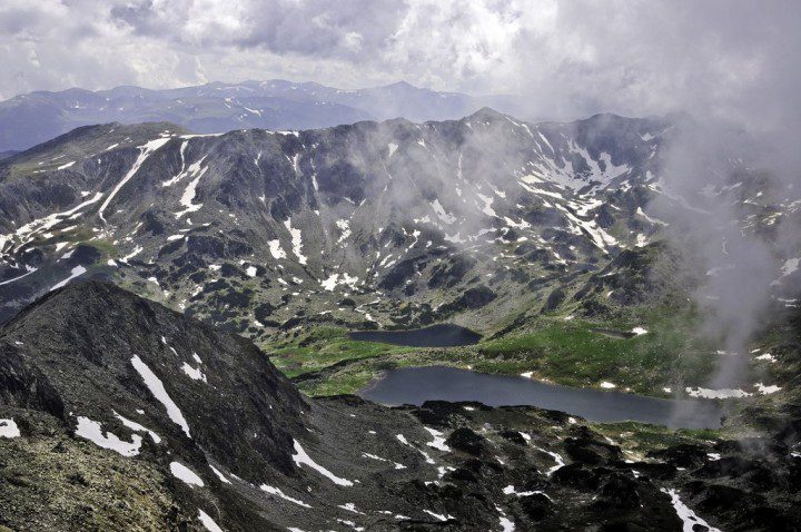 Bucura and Ana lakes from Peleaga Peak, Transylvania, Romania by Horia Varlan