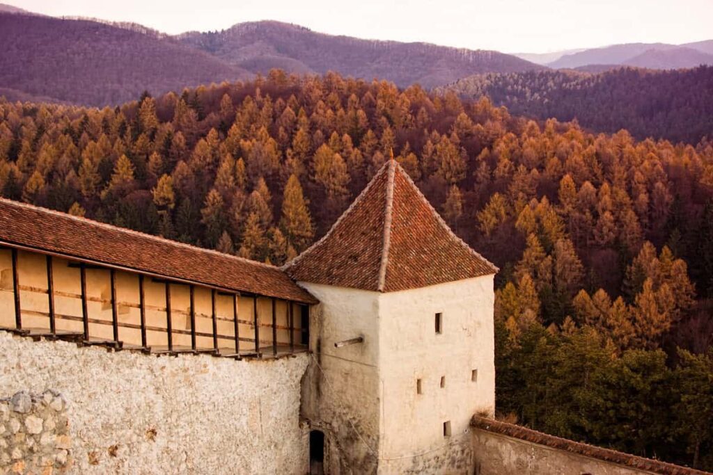 The view from atop Rasnov Fortress