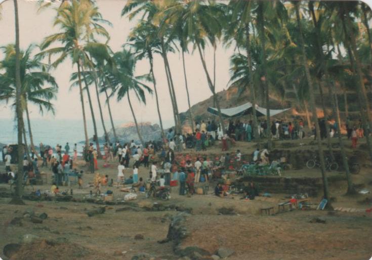 Costume party in North Anjuna, Goa in the end of the 1970s (Photo by Jacques Lasry).