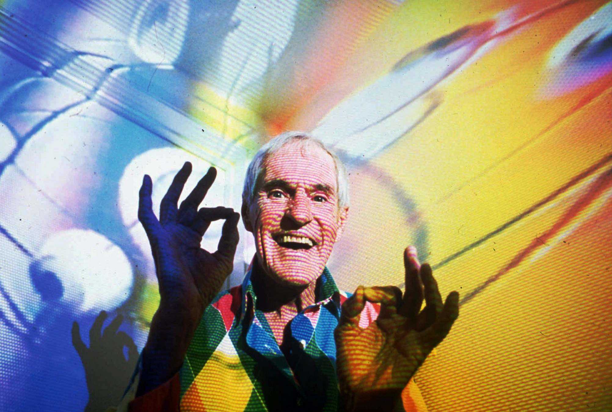 Timothy Leary, the former LSD experimenter-turned-computerized-hallucination-designer, is photographed in his Beverly Hills, California, home in July 1992. AP