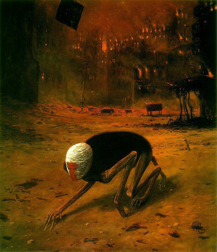 Polish artist paintings nightmares Zdzislaw Beksinski