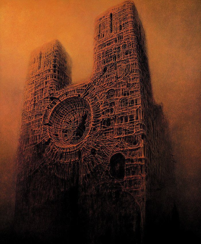 Polish artist paintings nightmares Zdzislaw Beksinski