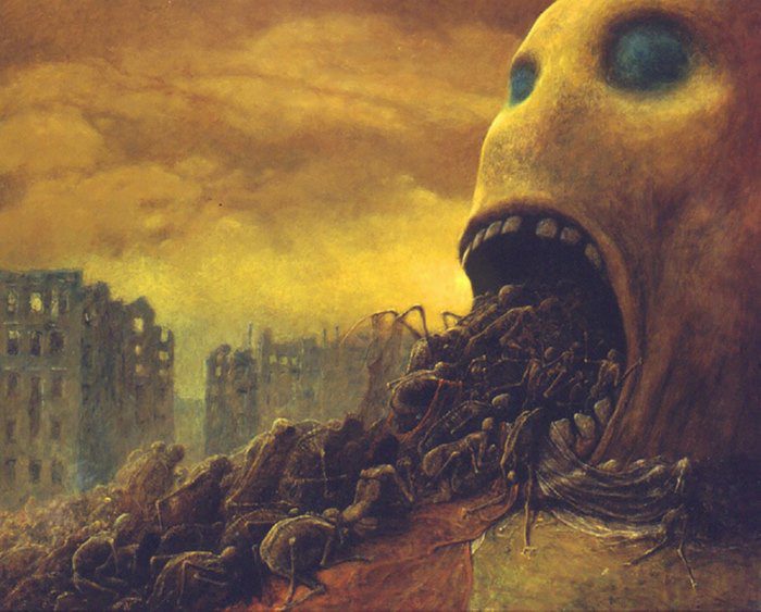 Polish artist paintings nightmares Zdzislaw Beksinski