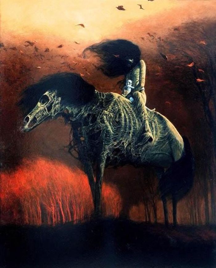 Polish artist paintings nightmares Zdzislaw Beksinski
