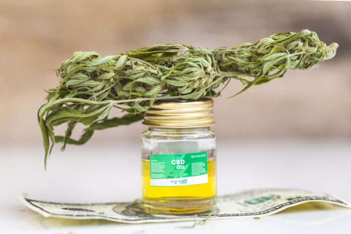 cbd oil and a cannabis bud