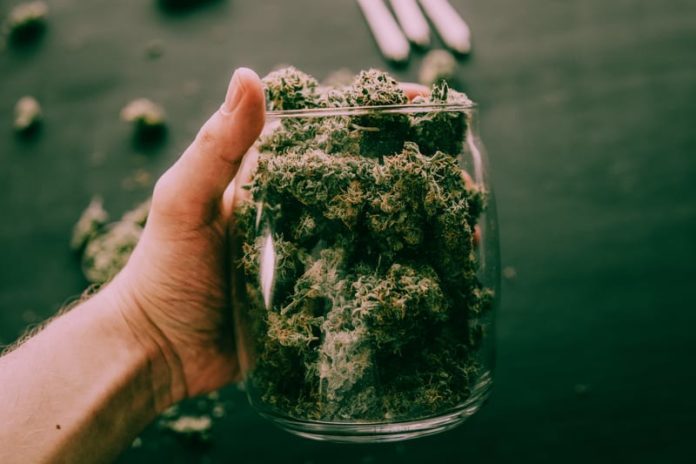 jar with cannabis